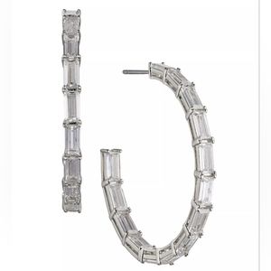 Eliot DanoriCubic Zirconia Baguette Hoops Earrings